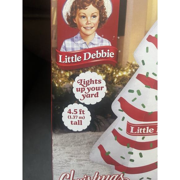 Little Debbie Viral Inflatable Lighted 4.5 Ft Christmas Tree In White Vanilla - Picture 7 of 10